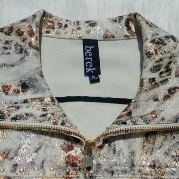Vintage Berek Collared Zip Up Glam Jacket - Picture 3 of 5